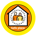 Safe Places logo with couple in a house